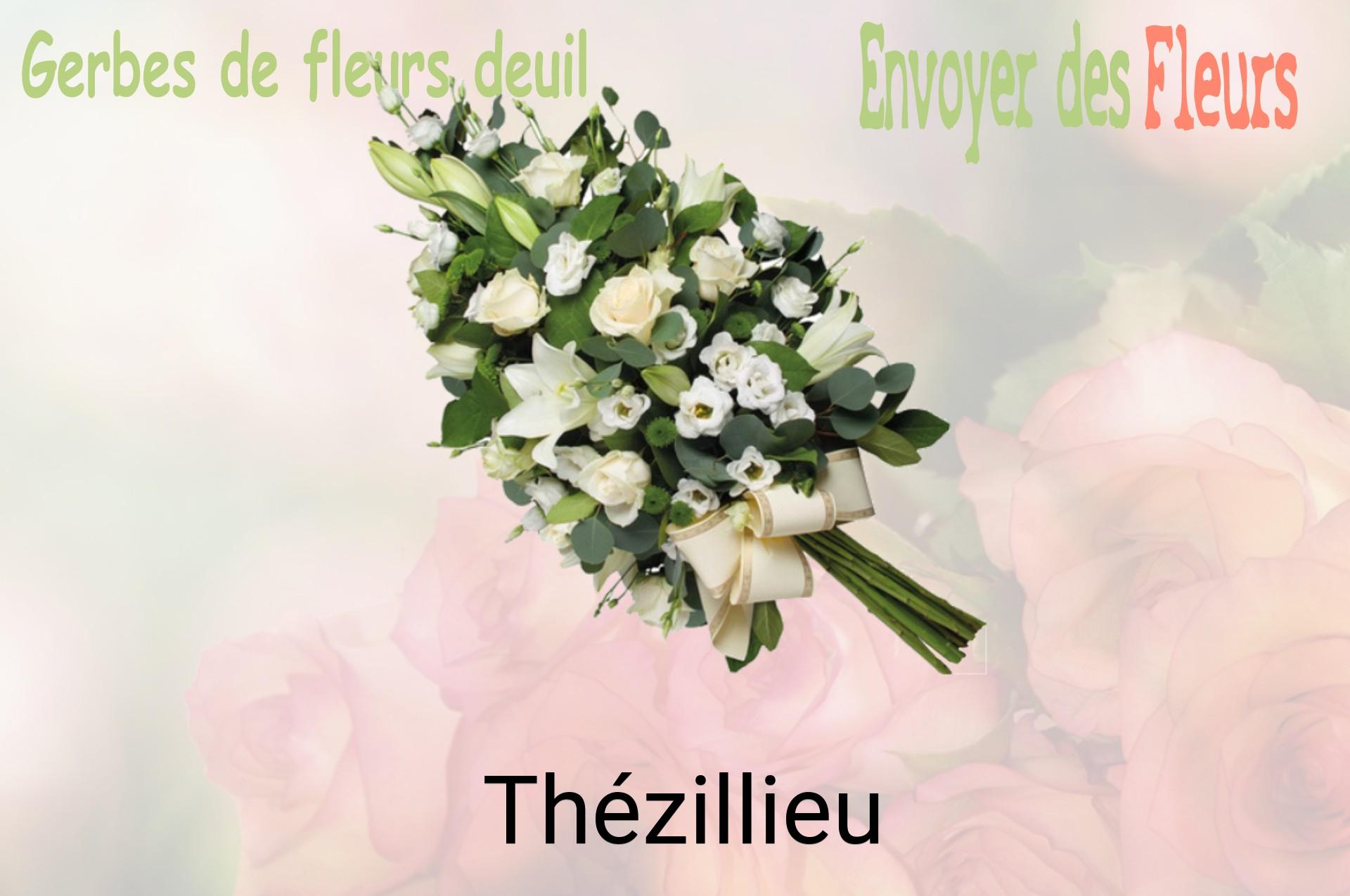 Gerbe de fleurs de deuil livrée à Thézillieu